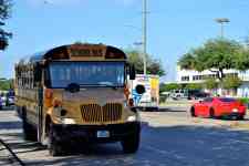 Houston: street, Houston Texas, school bus